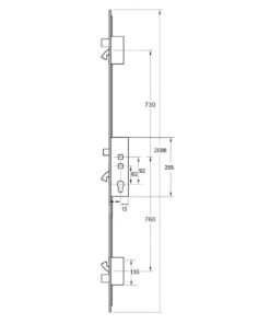 Alternative view of Latch 3 Hooks 2 Deadbolts Double Spindle Multipoint Door Lock