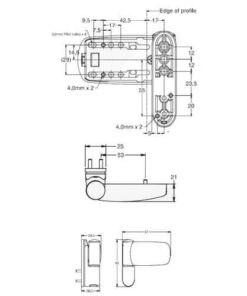 Alternative view of Triad 3D Flag Hinge for Sculptured or Chamfered Profiled UPVC Doors