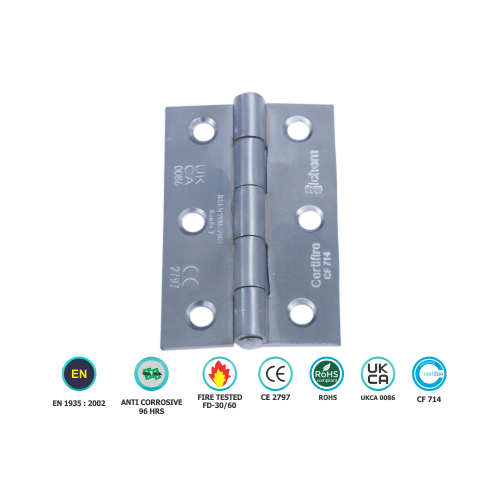 Plain Bearing Ce7 Butt Hinge - Pair 76mm with Multiple Finish 2 Plain Bearing Ce7 Butt Hinge - Pair 76mm with Multiple Finish