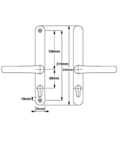 Alternative view of Lever UPVC Multipoint Door Handles - 68mm PZ Sprung 215mm Screw Centres