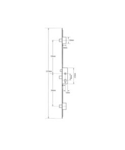 Alternative view of Latch 3 Drop Bolts Key Wind Operated Multipoint Door Lock - Flat 16mm or 20mm Faceplate