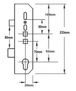 Alternative view of Latch and Deadbolt Multipoint Gearbox - Lift Lever or Double Spindle
