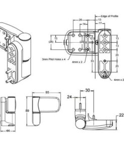 Alternative view of Triad Mini 3D Flag Hinge for UPVC Doors - Synseal variant