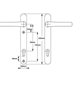Alternative view of Tokyo Lever Lever UPVC Multipoint Door Handles - 92mm PZ Unsprung 122mm Screw Centres
