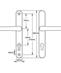 Alternative view of Lever UPVC Multipoint Door Handles - 92mm PZ Sprung 210mm Screw Centres