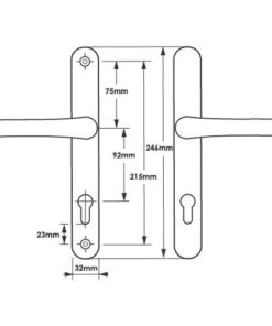 Alternative view of Lever Lever UPVC Multipoint Door Handles - 92mm PZ Sprung 215mm Screw Centres