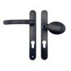 Lever Moveable Pad Offset UPVC Multipoint Door Handles - 92/70mm PZ - Sprung - 203mm Screw Centres