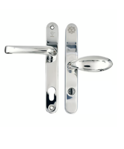 TS007 2 Star Grade 304 Stainless Steel Lever Moveable Pad (Offset) UPVC Multipoint Door Handles - 92/62mm PZ Sprung 210mm Screw Centres