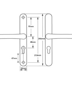 Alternative view of Lever UPVC Multipoint Door Handles - 48mm PZ - Sprung - 215mm Screw Centres