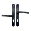 Lever Offset UPVC Multipoint Door Handles - 48/87mm PZ - Sprung - 240mm Screw Centres