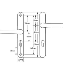 Alternative view of Lever Offset UPVC Multipoint Door Handles - 48/87mm PZ - Sprung - 240mm Screw Centres