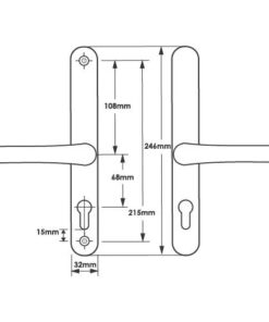 Alternative view of Lever Lever UPVC Multipoint Door Handles - 68mm PZ Sprung 215mm Screw Centres