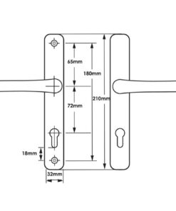 Alternative view of Lever UPVC Multipoint Door Handles - 72mm PZ - Sprung - 180mm Screw Centres