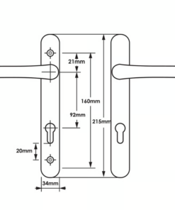 Alternative view of Lever Lever Multipoint Door Handles - 92mm PZ - Sprung - 160mm Screw Centres