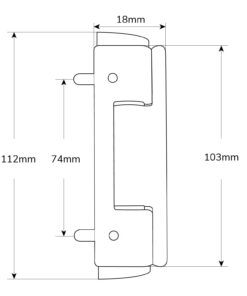Alternative view of UPVC Butt Hinge 112mm 0Degrees