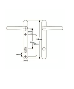 Alternative view of Ultion TS007 2* Lever Lever UPVC Multipoint Door Handles - 92mm PZ Sprung 122mm Screw Centres