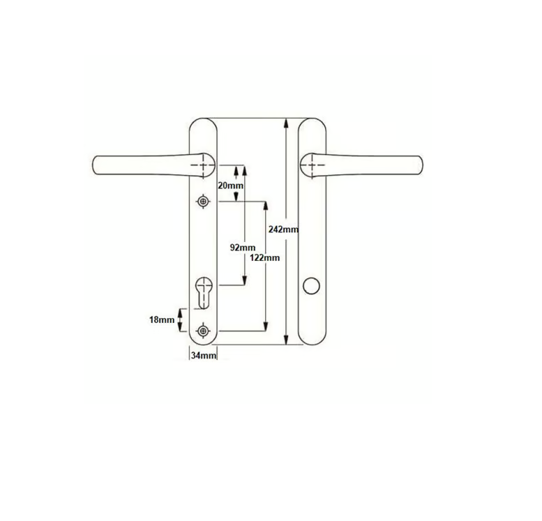 Ultion TS007 2* Lever Lever UPVC Multipoint Door Handles - 92mm PZ Sprung 122mm Screw Centres 2 Ultion TS007 2* Lever Lever UPVC Multipoint Door Handles - 92mm PZ Sprung 122mm Screw Centres - Image 2