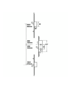 Alternative view of Doormaster Latch 3 Hooks 2 Rollers Split Spindle UPVC Adjustable Repair Multipoint Door Lock