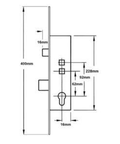 Alternative view of Yale Lockmaster Overnight Lock - Lift Lever or Double Spindle 16mm Faceplate