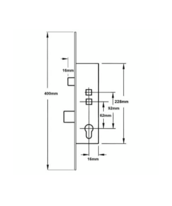 Alternative view of Lockmaster Overnight Lock - Lift Lever or Double Spindle 20mm Faceplate