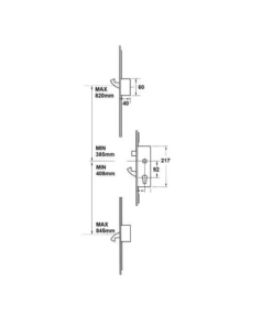 Alternative view of Doormaster Latch 3 Hook 2 Roller Split Spindle UPVC Professional Repair Multipoint Door Lock