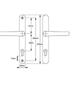 Alternative view of Blenheim Lever Lever UPVC Multipoint Door Handles - 92mm PZ Sprung 240mm Screw Centres