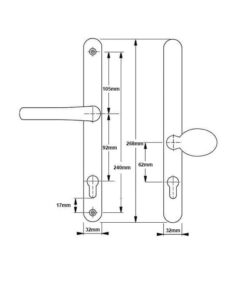 Alternative view of Blenheim Lever Moveable Pad UPVC Multipoint Door Handles - 92mm/62mm PZ Sprung 240mm Screw Centres