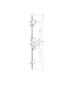 Alternative view of YS170 Latch 3 Hooks Split Spindle Multipoint Door Lock
