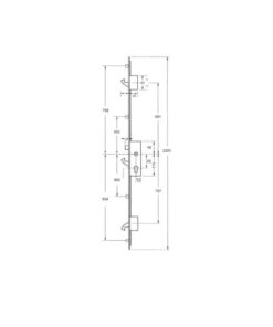 Alternative view of YS170 Latch 3 Hooks 4 Rollers Split Spindle Multipoint Door Lock
