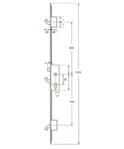 Alternative view of YS170 Series Round 20mm Faceplate Multipoint Door Lock - 1570mm