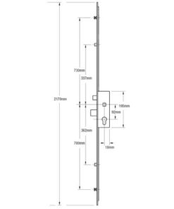 Alternative view of 856 Type 2 Latch Deadbolt 2 Rollers 2 Mushrooms Lift Lever Multipoint Door Lock