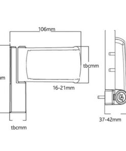 Alternative view of Flag Hinge with Adjustable Step Height